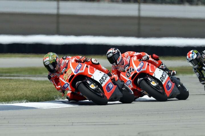 indianapolis motogp 2013 results, Ducati teammates Nicky Hayden and Andrea Dovizioso staged their own battle with the Kentucky Kid coming out ahead