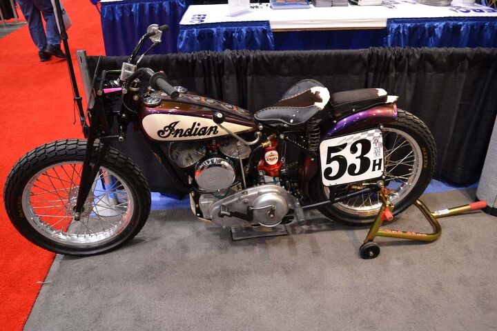 the 14th annual v twin expo in cincinnati, Beautiful Indian dirt track racer at the Enfield Racing booth
