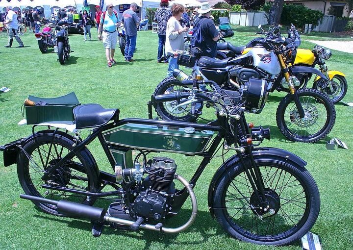 2014 quail motorcycle gathering, The 2014 Sterling Autocycle features 1920s style with a modern engine Built in Italy by the Black Douglas Motorcycle Co this was its first stateside appearance