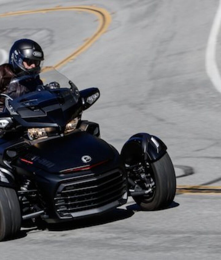 three wheeler threeway, What the Can Am Spyder lacks in tilt ability it makes up for with engine performance rider and passenger comfort and technical accouterments The Spyder also doesn t require a tilt lock device