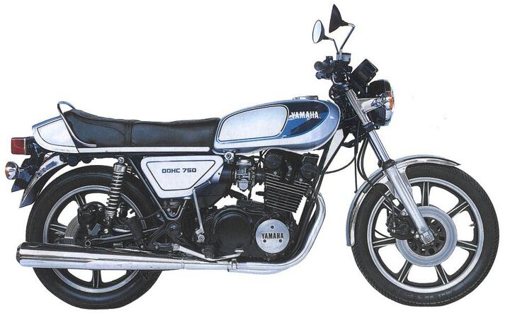 yamaha triples retrospective, Take the FZ 09 you see at the top of this story go back in time 36 years and you ll come out with this the XS750