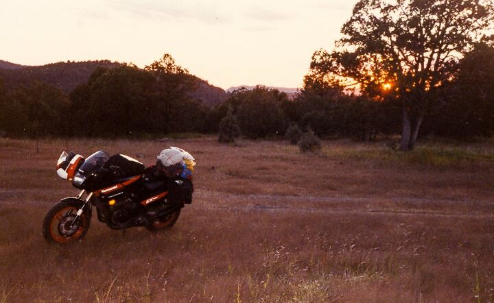 evans off camber motorcycling saved my life, Somewhere in the mountains of New Mexico the campsite for the night at the end of a path off a remote road on national forest land