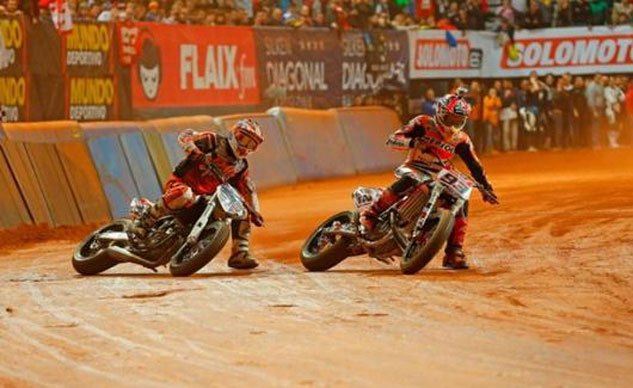 a conversation with ama grand national champion brad baker, Baker and Marquez before the two tangled sending the MotoGP champ to the dirt