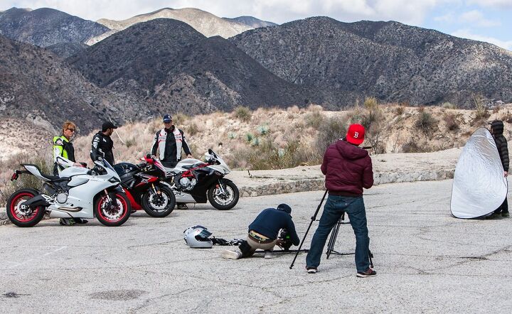 our super middleweight sportbike shootout is just around the corner, The MO crew wondering where the teleprompter is