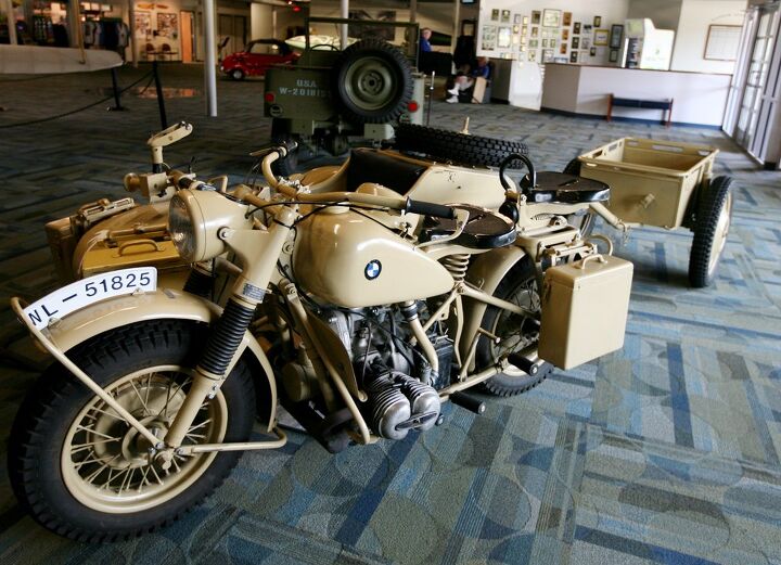 the wings tour 2014 leg two, Where there are airplanes there are motorcycles This BMW R75 painted in Afrika Korps colors is in the Military Aviation Museum s collection