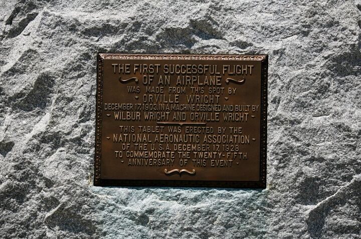 the wings tour 2014 leg two, This plaque marks the spot that the Wright flyer lifted off the ground for the world s first powered heavier than air flight