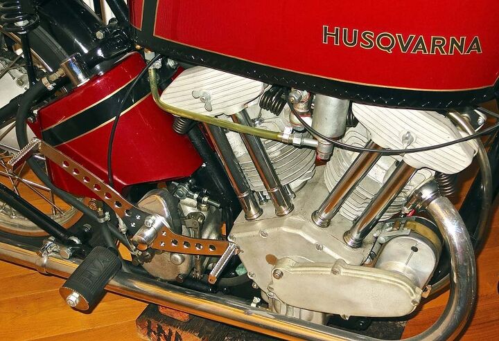 solvang vintage motorcycle museum, Husqvarna also produced a pushrod V Twin for Grand Prix competition in the 1920s