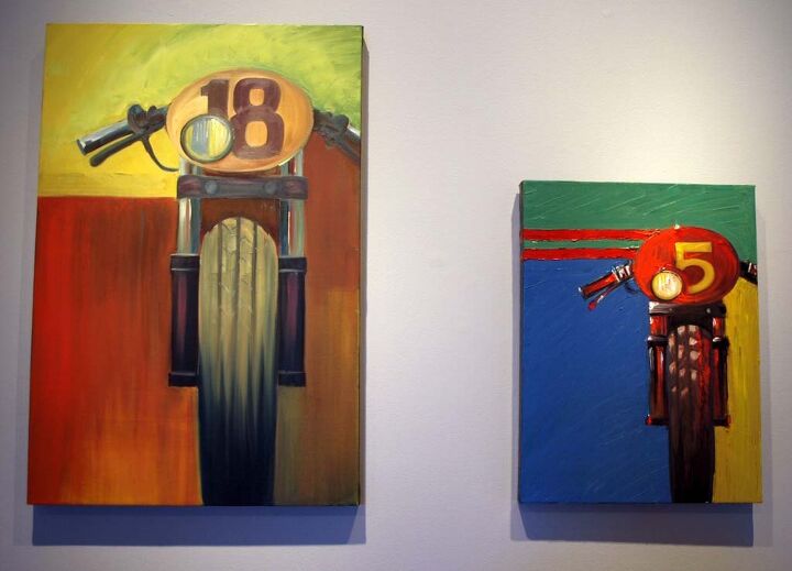 vroom the art of the motorcycle, Caf Racer Dream bike paintings by famed designer Troy Lee