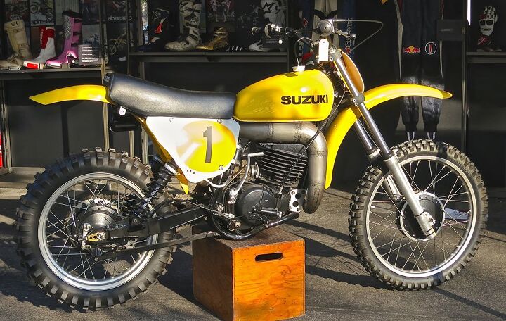 venice vintage motorcycle rally, The Man s race bike World MX Champion Roger DeCoster rode this RM370 in 1975