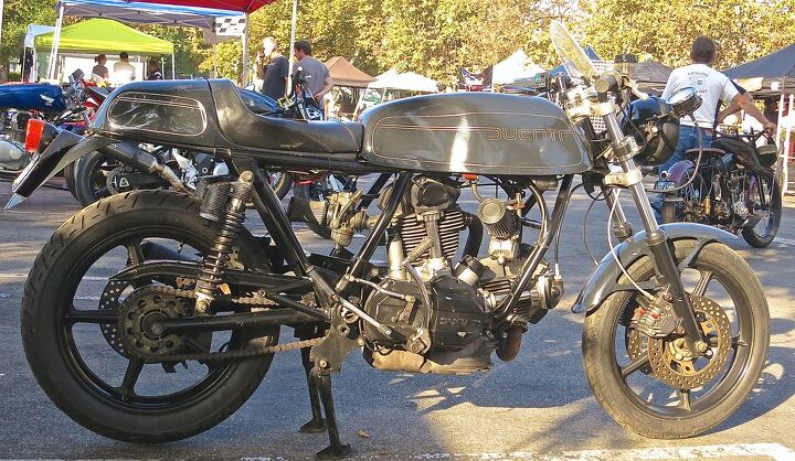 venice vintage motorcycle rally, An original cafe racer from 1975 the Rat Duc It was on the block but went unsold