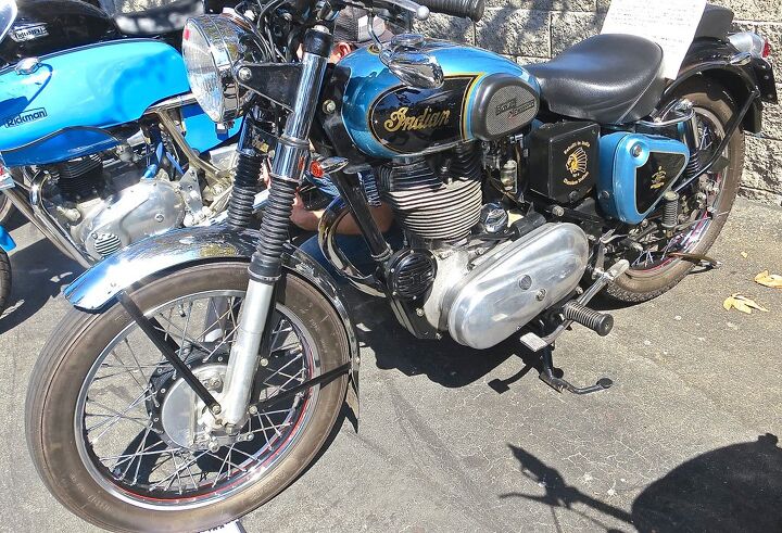venice vintage motorcycle rally, This 1960 Royal Enfield Indian was badged as an Indian for the American market
