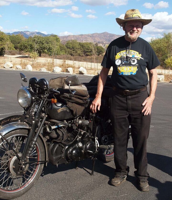 hansen dam rally report calling all brits, All Brit bikes were welcomed including this world touring Vincent Black Shadow that has clocked some 435 000 miles
