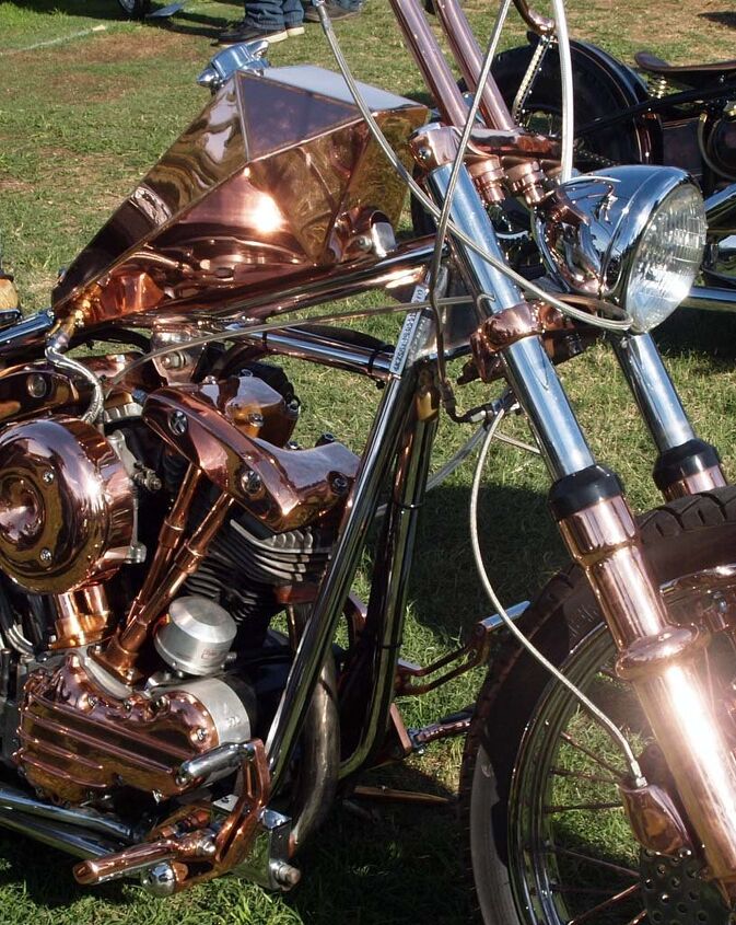 ventura chopperfest 2014, Best Use of Copper Polish Ryan McQuiston s blindingly beautiful 1976 Shovelhead