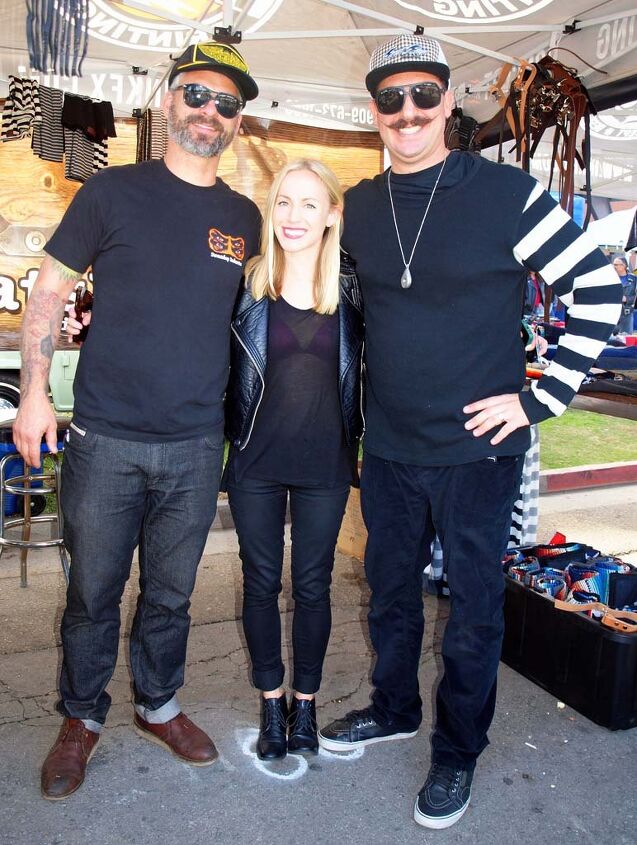 ventura chopperfest 2014, Best Facial Hair with Blond Twin Award goes to Jeff and Frankie from Sweatshop Industries and friend either Amy or Jen it s hard to tell them apart