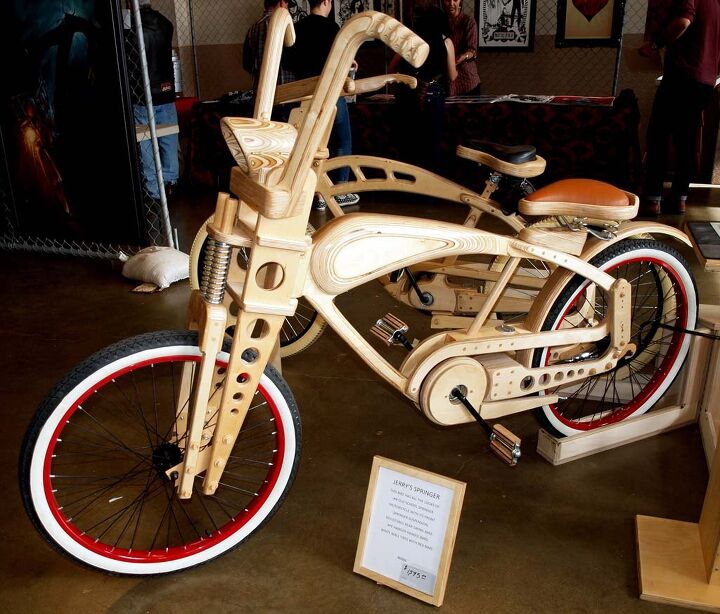 ventura chopperfest 2014, Best Wooden Bike without Splinters You Can Ride Hand built by Jerry Knight and featuring real springer suspension adjustable swingarm working headlight A bargain at 1 595 with several different models available
