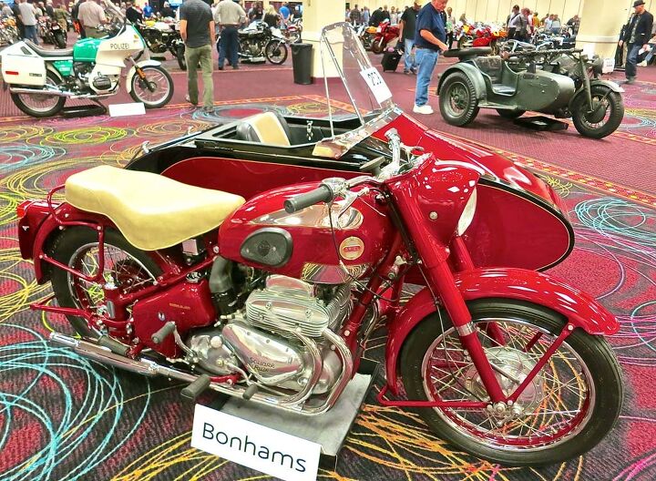 2015 bonhams motorcycle auction, And yet another listing from the Harris stable was a 1956 Ariel Square Four among the last of the marque with a Watsonian sidecar It sold for 50 600