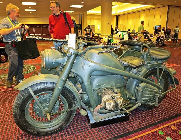 2015 bonhams motorcycle auction, For something completely different in the sidehack realm the 1942 Zundapp 750 military rig was projected in the 45K range but didn t get there