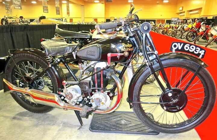 2015 mecum midamerica motorcycle auction, A 1920 Rudge Whitworth Python with a J A P 250 engine got to 5 000 No sale