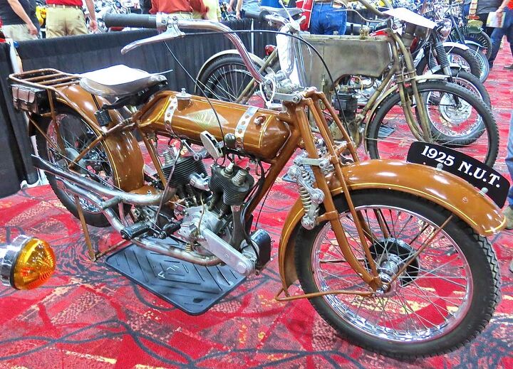 2015 mecum midamerica motorcycle auction, Some days you feel like a NUT For something more than the winning bid of 30 000 you might have a 1925 N U T Powered by a J A P 700cc V Twin the marque came from the Angus Sanderson Company in Newcastle Upon Tyne England Production ran from 1911 to 1933