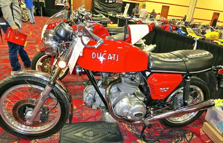 2015 mecum midamerica motorcycle auction, The largely original and mostly correct 1973 Ducati 750 GT sold for 22 500