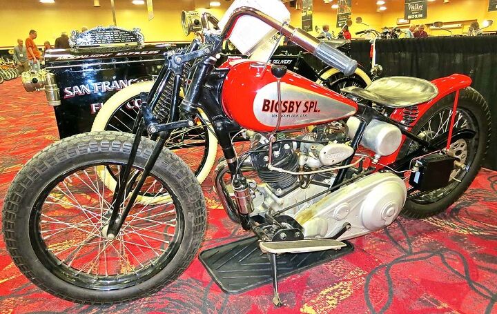 2015 mecum midamerica motorcycle auction, The 1936 Crocker Bigsby flat tracker fell short at 120 000