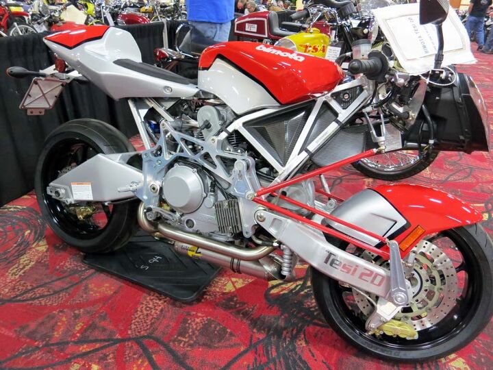 2015 mecum midamerica motorcycle auction, The Bimota Tesi with center hub steering found a new home for 31 000