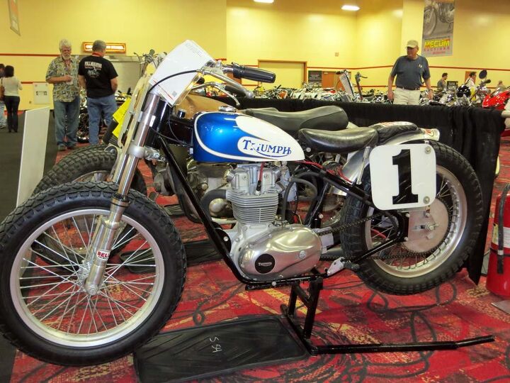 2015 mecum midamerica motorcycle auction, The late Gary Nixon s Triumph 250 short tracker sold for 38 000
