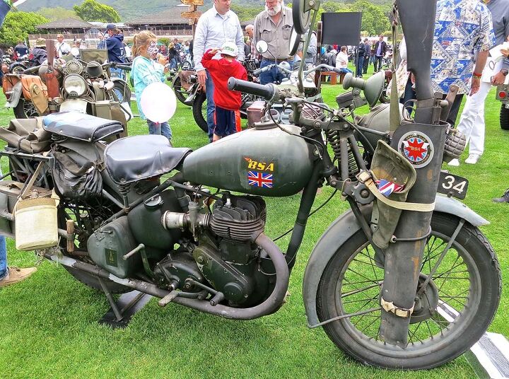 the quail motorcycle gathering 2015 report, Linda Migliore s 1939 BSA M20 is one of 136 000 produced in England before and during World War II