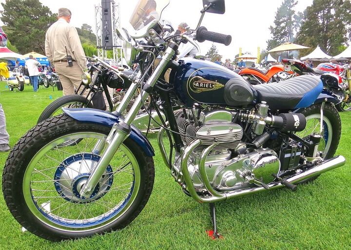 the quail motorcycle gathering 2015 report, The author s nostalgic favorite it was his first motorcycle was Frank Rositani s 1953 Ariel Square Four Anything can be a bobber