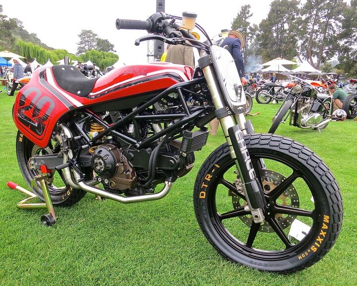 the quail motorcycle gathering 2015 report, A nicely formed Ducati Monster as street tracker from A Earle