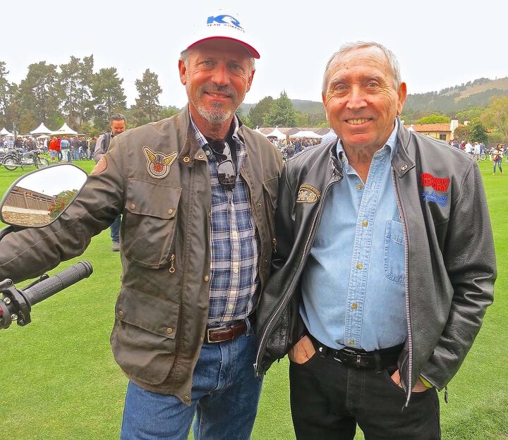 the quail motorcycle gathering 2015 report, Why wouldn t these men be smiling Racer Thad Wolff left and prosthesis engineer and famed dirt tracker Mert Lawwill