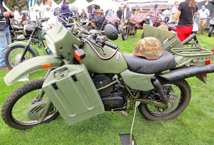 the quail motorcycle gathering 2015 report, Rotax Harley Davidson military bikes were conceived by off road expert and current high mileage diesel builder Fred Hayes