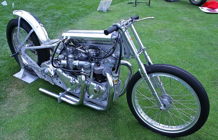 the quail motorcycle gathering 2015 report, John S Stein s 1959 Triumph double twin dragster