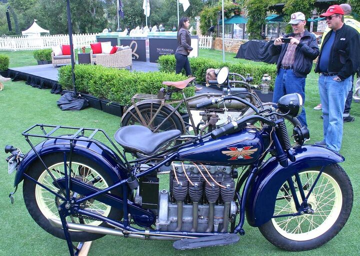 the quail motorcycle gathering 2015 report, Chris Carter s 1929 Henderson Four took second place in the Antique class