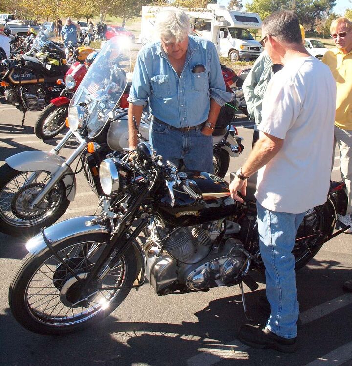 36th annual hansen dam rally report, Best Late Nite Show Host Who Digs Vincents Jay Leno discusses the merits of a Vincent Rapide with owner Bill Melvin