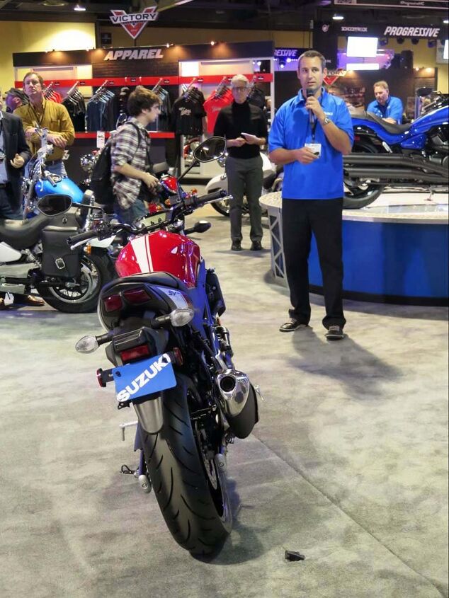 international motorcycle show long beach 2015, For now everybody seems content with the reborn SV650 back out of the Gladius closet and taking styling cues from vintage Ducatis A rare sighting of the infamous Jeff Karr at left