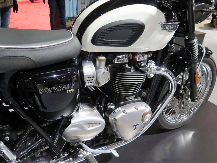 international motorcycle show long beach 2015, Triumph s new Bonnevilles look really tasty up close We re off to ride them in early December