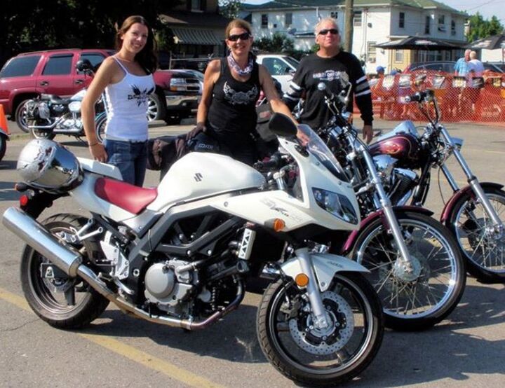 born to ride growing up as a motorcyclist, A picture with my parents at Port Dover Friday 13th