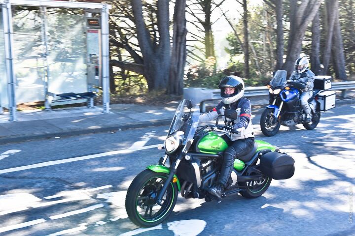 the sisters centennial motorcycle ride, Sarah Van Buren rode a Kawasaki Vulcan S from New York City to San Francisco