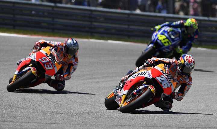 motogp cota 2017 results, Dani Pedrosa and Marc Marquez secured their first podiums of the season Valentino Rossi scored his third to take over the championship lead