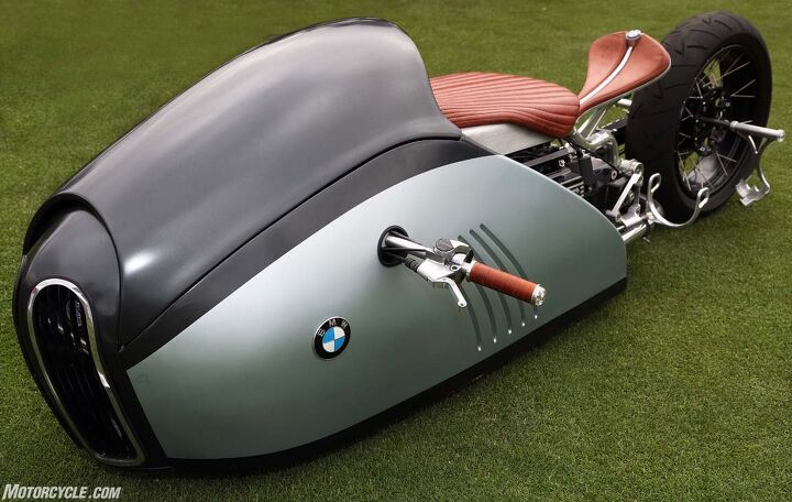 the ninth annual quail motorcycle gathering, Innovation Award winner somewhere in this exotic machine is a BMW K75 powertrain