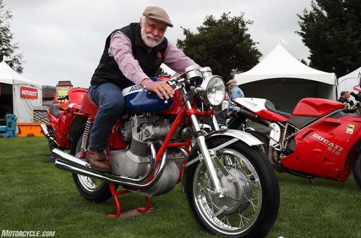 the ninth annual quail motorcycle gathering, Robb Talbott founder of the world famous MotoTalbott museum in nearby Carmel Valley on his MV Agusta 750S