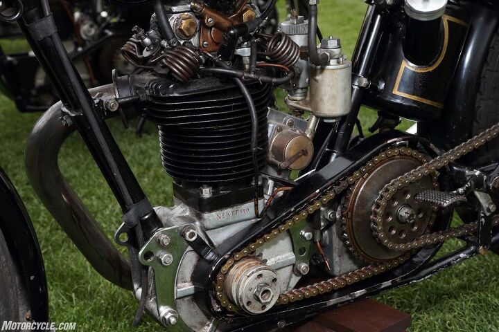 the ninth annual quail motorcycle gathering, Vintage drivetrain with exposed everything