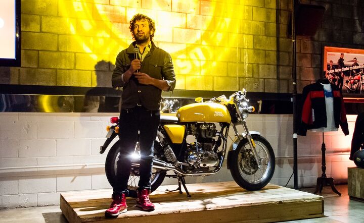 royal enfield plans serious inroads into the us market, Royal Enfield CEO Siddhartha Lal addresses the crowd