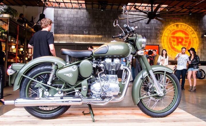 royal enfield plans serious inroads into the us market, The Classic Battle Green is one of Royal Enfield s best sellers in India