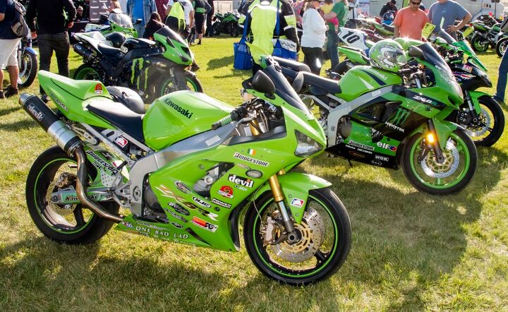kawasaki ninja nights 2014, This ZX 6R may not have won by the official ballot but it did have the most bugs on its fairing of any bike in the show meaning it clearly won in the real world