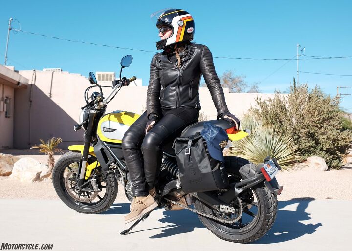 babes ride out 2017, Shelby Rossi Marketing Manager for Ducati is the epitome of form and function She is so perfectly on point to match her Scrambler and fully protected with head to ankle ATWYLD and a Black Track Bell Bullitt lid