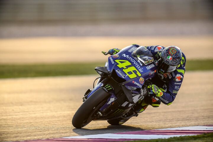 motogp 2018 season preview part 1, Despite crashing in a dry session Valentino Rossi had a positive test at Qatar posting the second fastest time