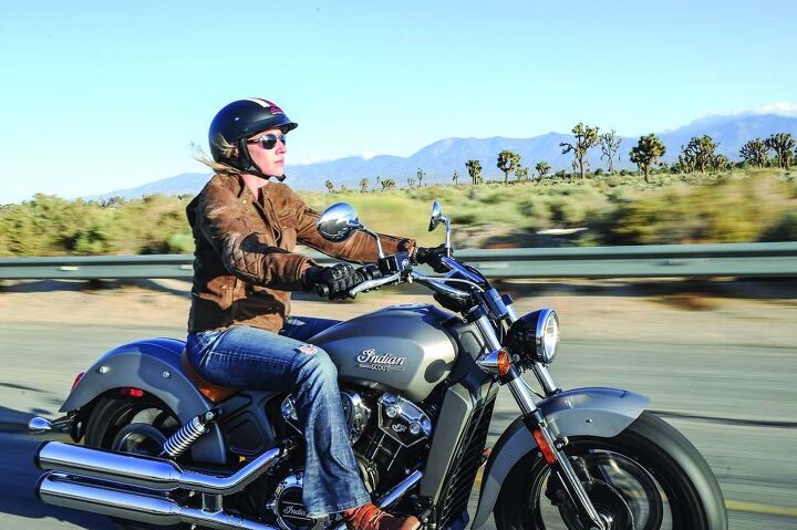 2015 indian scout preview, With a 26 5 in seat height the Scout should find a niche with female riders