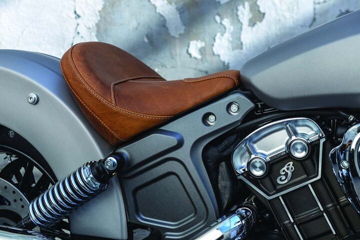 2015 indian scout preview, The solo seat appears to be made of the same leather used on the Vintage and Roadmaster